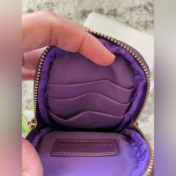 Badgley Mischka Diamond Quilted Oval Crossbody Phone Case in Plum NWT - Picture 8 of 11